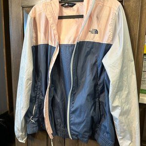 northface multicolored rain jacket